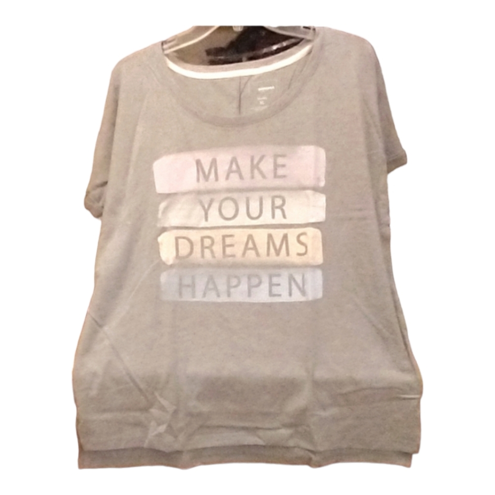 NWT Sonoma Intimates Sleepwear V-neck T-Shirt short sleeve light gray XL